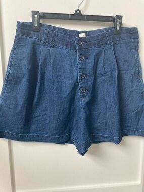 GAP Dark Blue Button-Front Denim Shorts